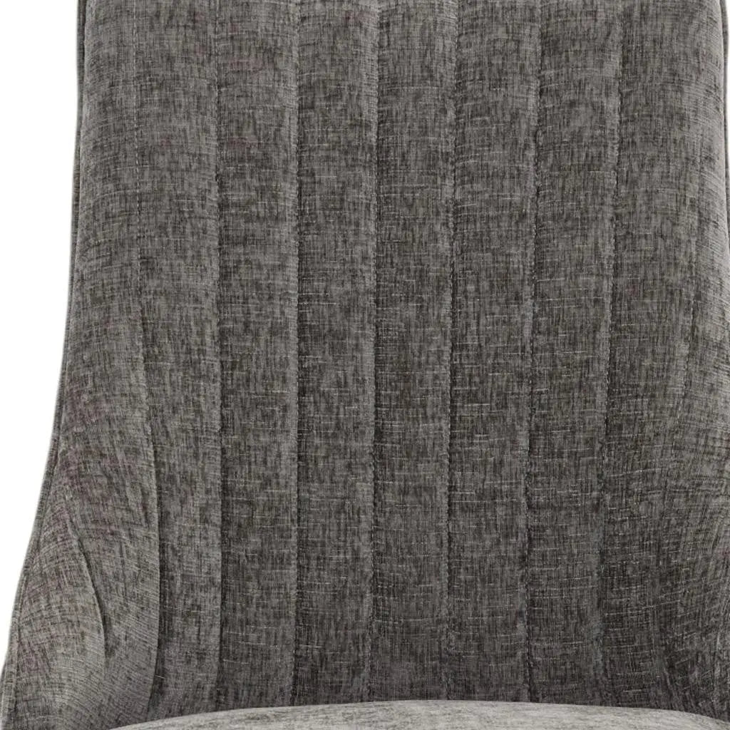 Set of Two Gray and Gold Chenille Dining Side Chairs Homeroots Kitchen & Dining