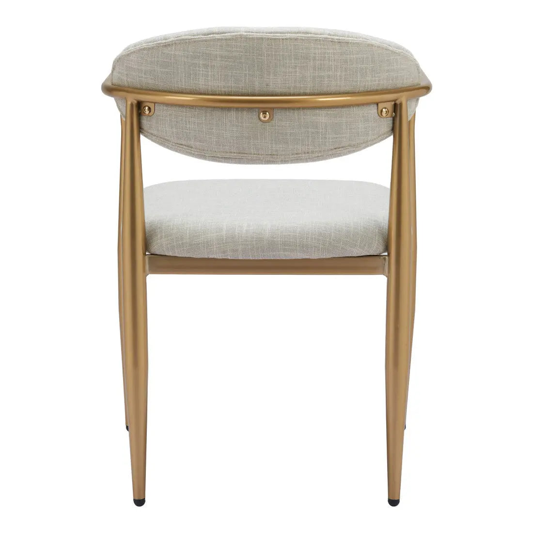 Set of Two Gray and Gold Upholstery Open Back Dining Arm Chairs Homeroots Kitchen & Dining