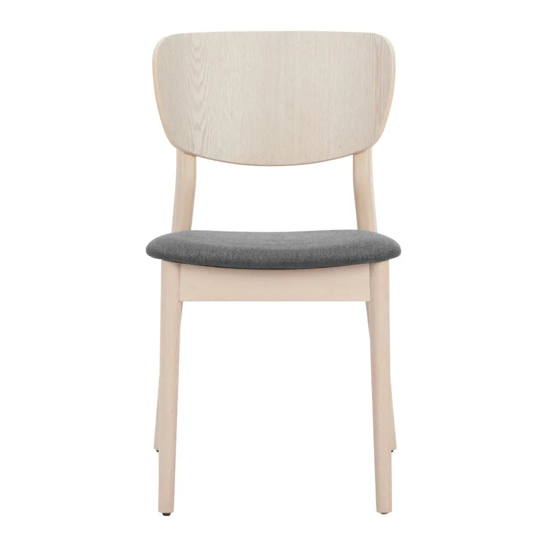 Set of Two Gray and Natural Upholstered Open Back Dining Side Chairs Homeroots Kitchen & Dining