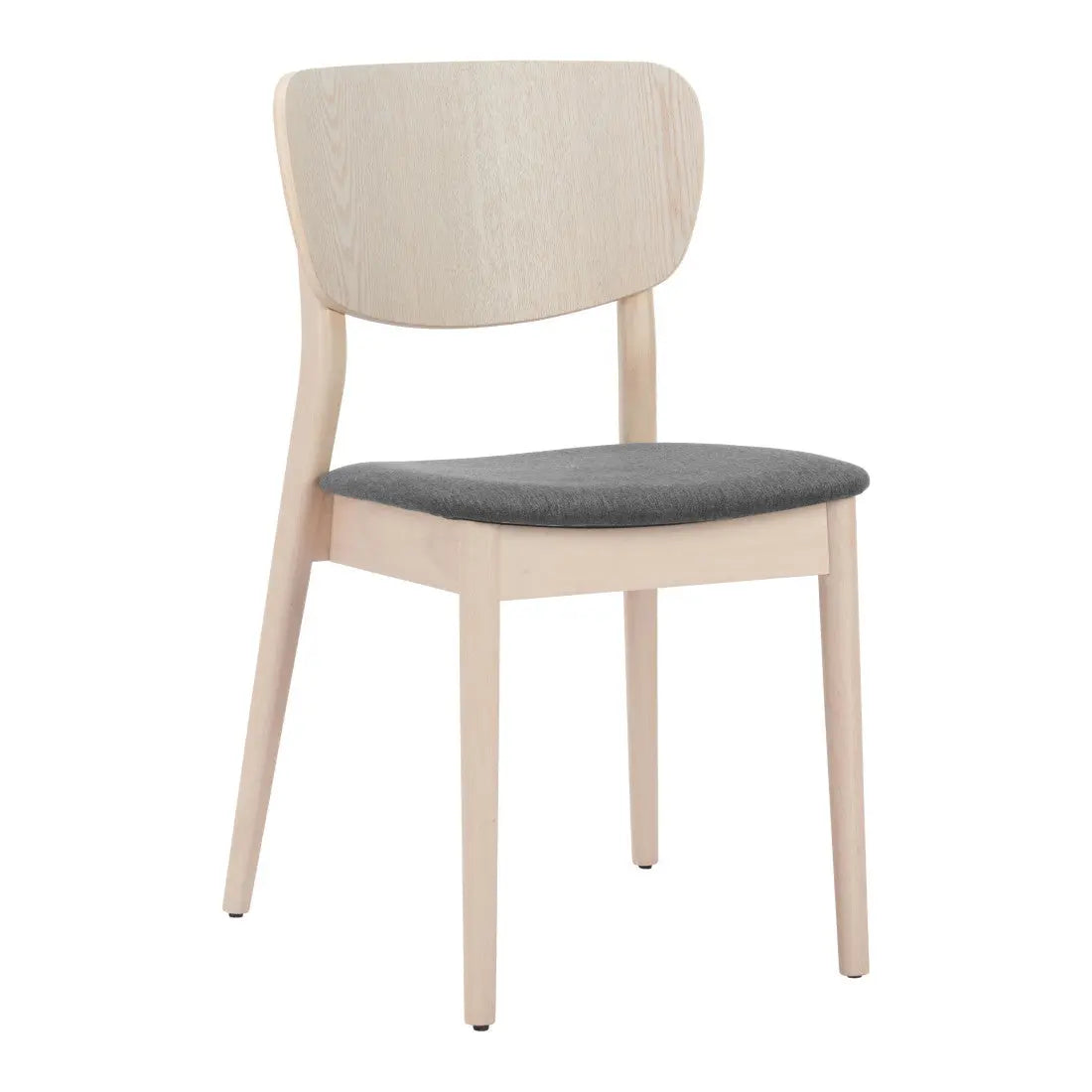 Set of Two Gray and Natural Upholstered Open Back Dining Side Chairs Homeroots Kitchen & Dining