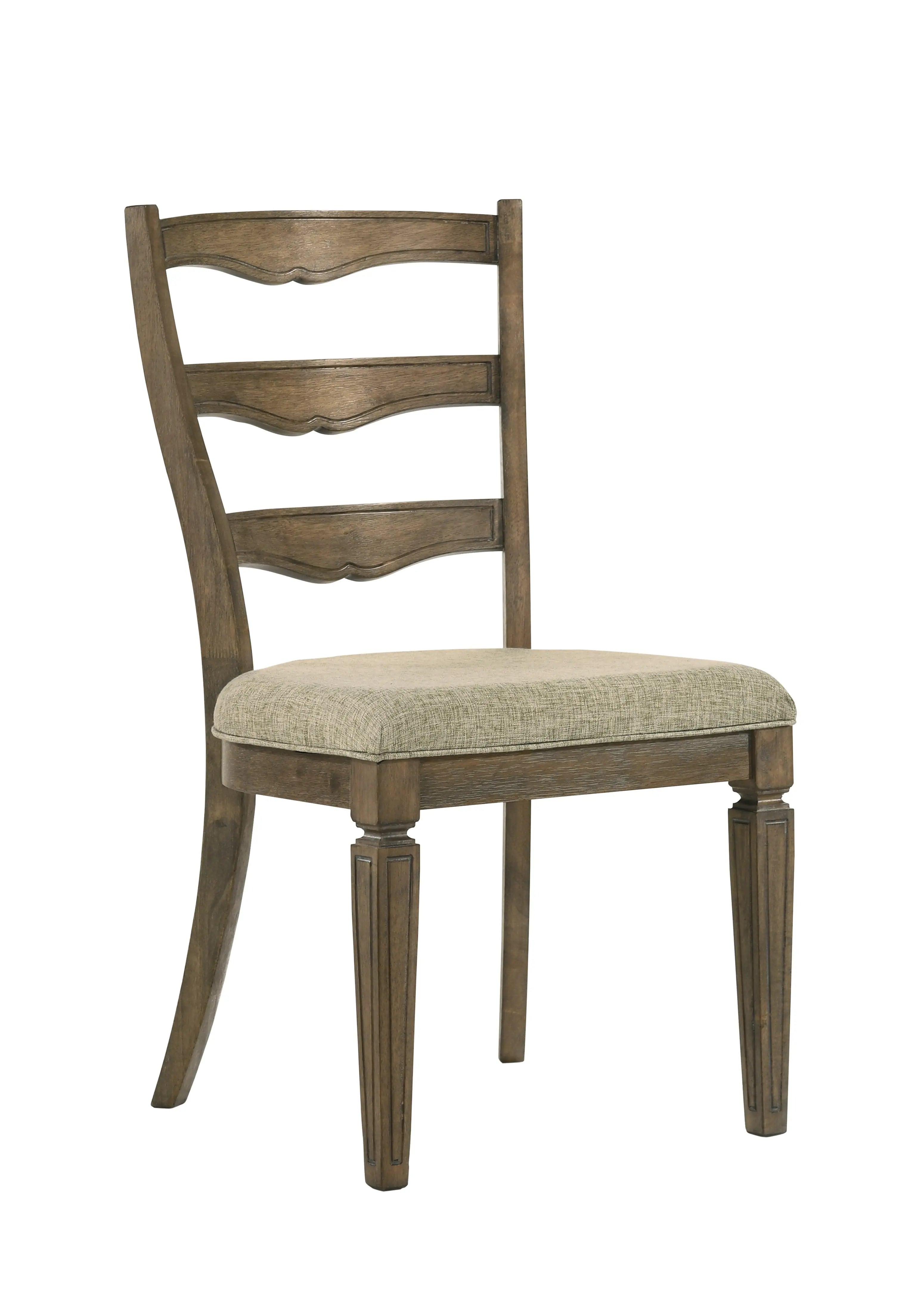 Set of Two Gray and Oak Fabric Open Back Dining Side Chairs Homeroots Kitchen & Dining