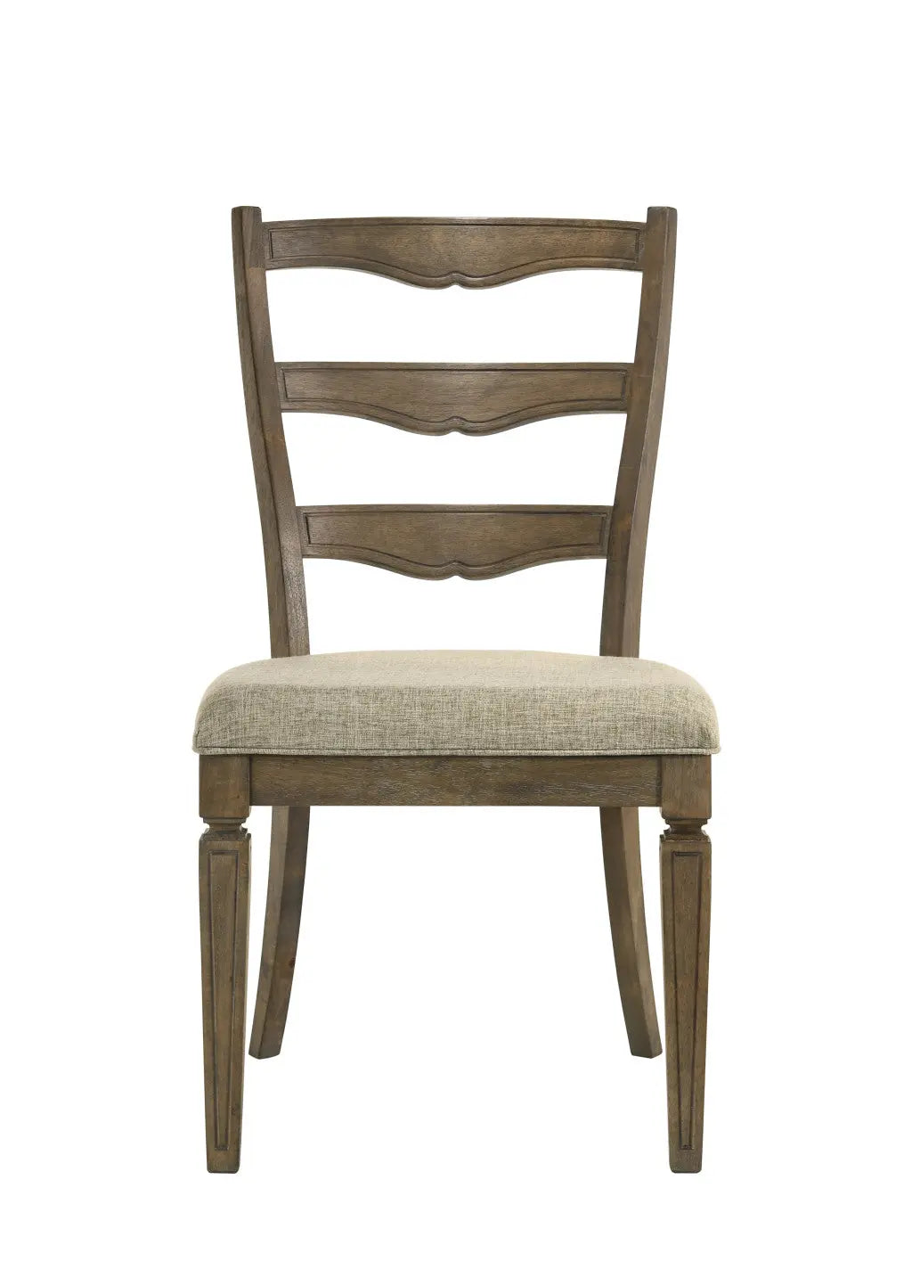 Set of Two Gray and Oak Fabric Open Back Dining Side Chairs Homeroots Kitchen & Dining