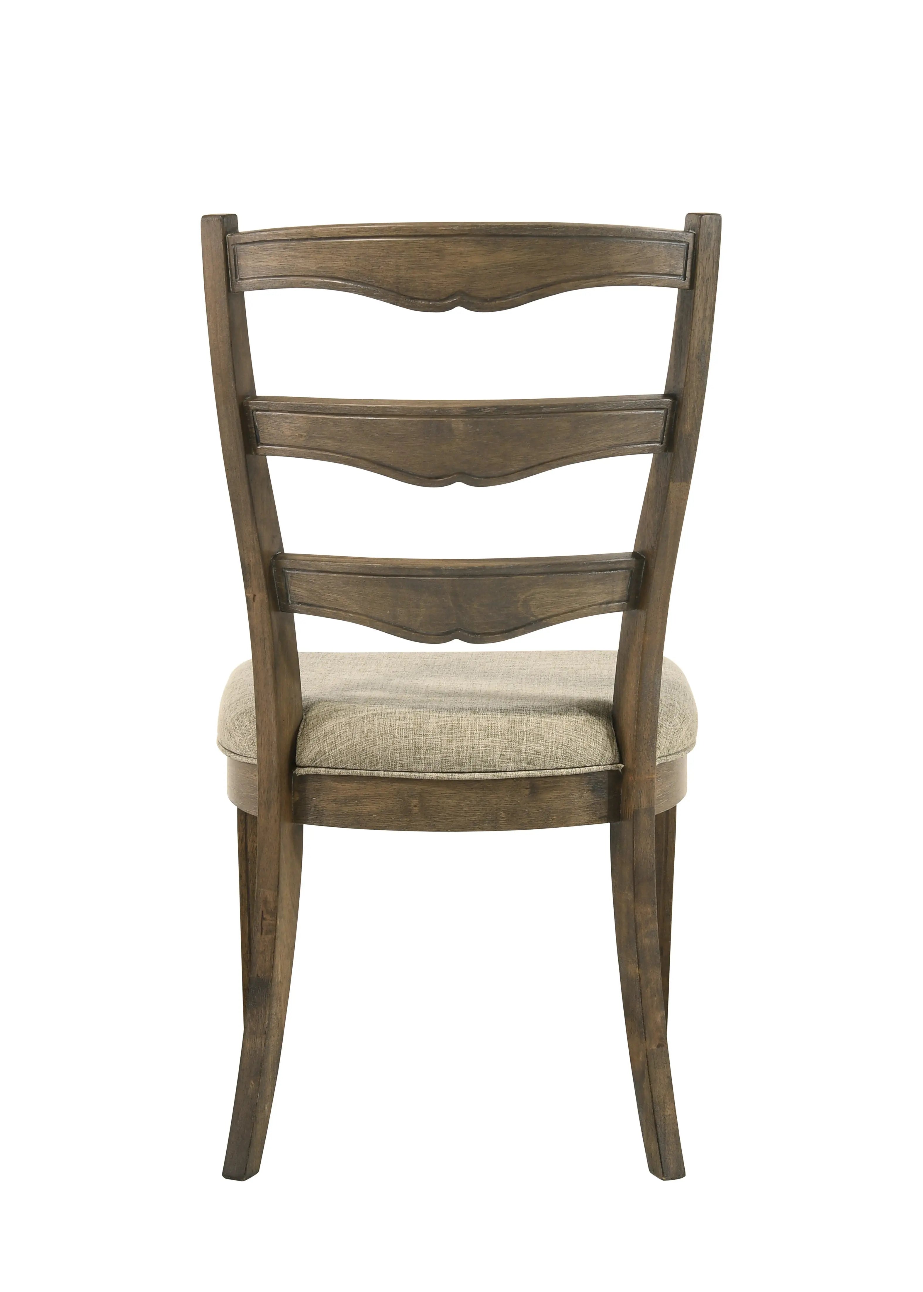 Set of Two Gray and Oak Fabric Open Back Dining Side Chairs Homeroots Kitchen & Dining