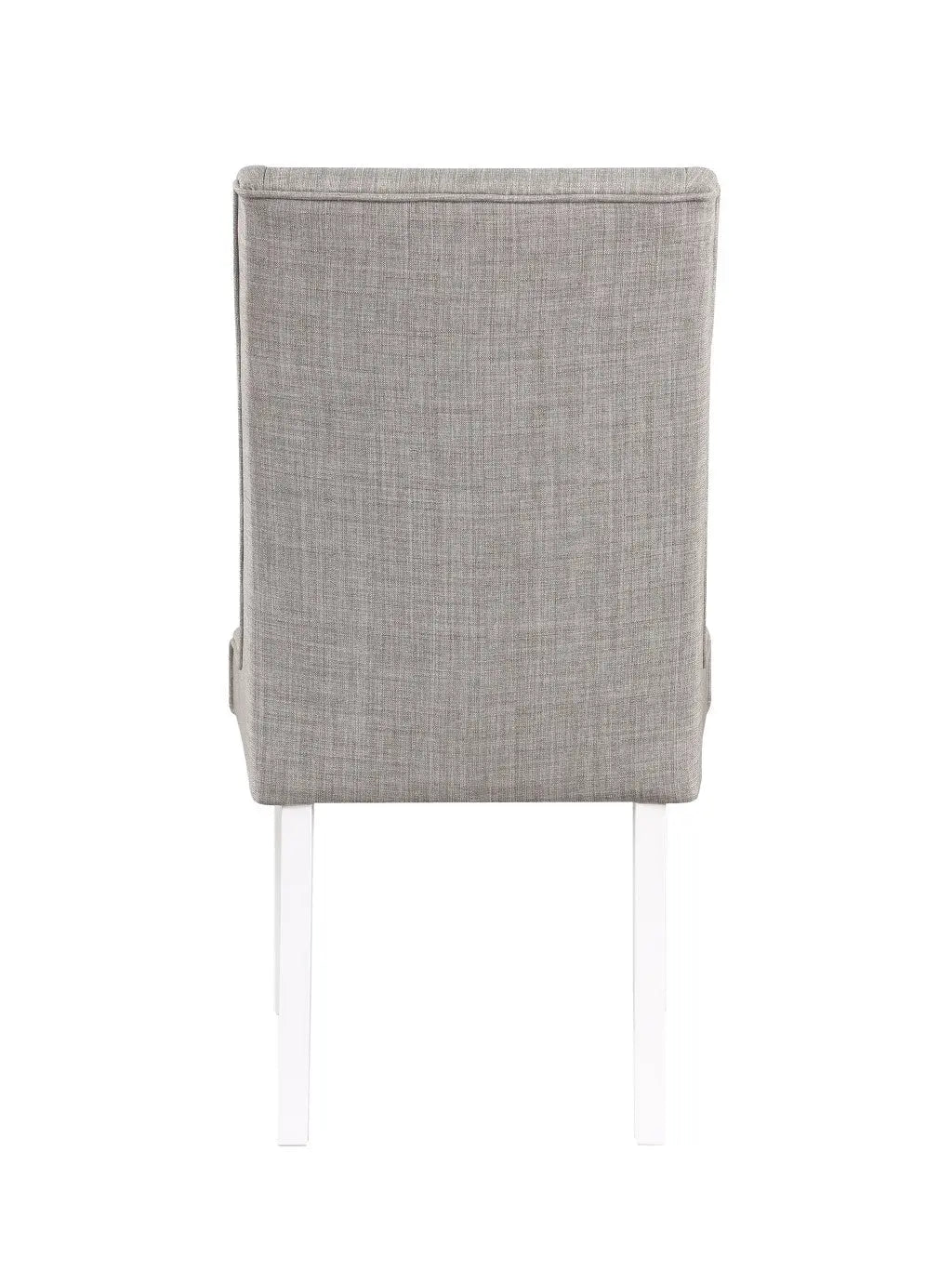 Set of Two Gray and White Linen Dining Side Chairs Homeroots Kitchen & Dining