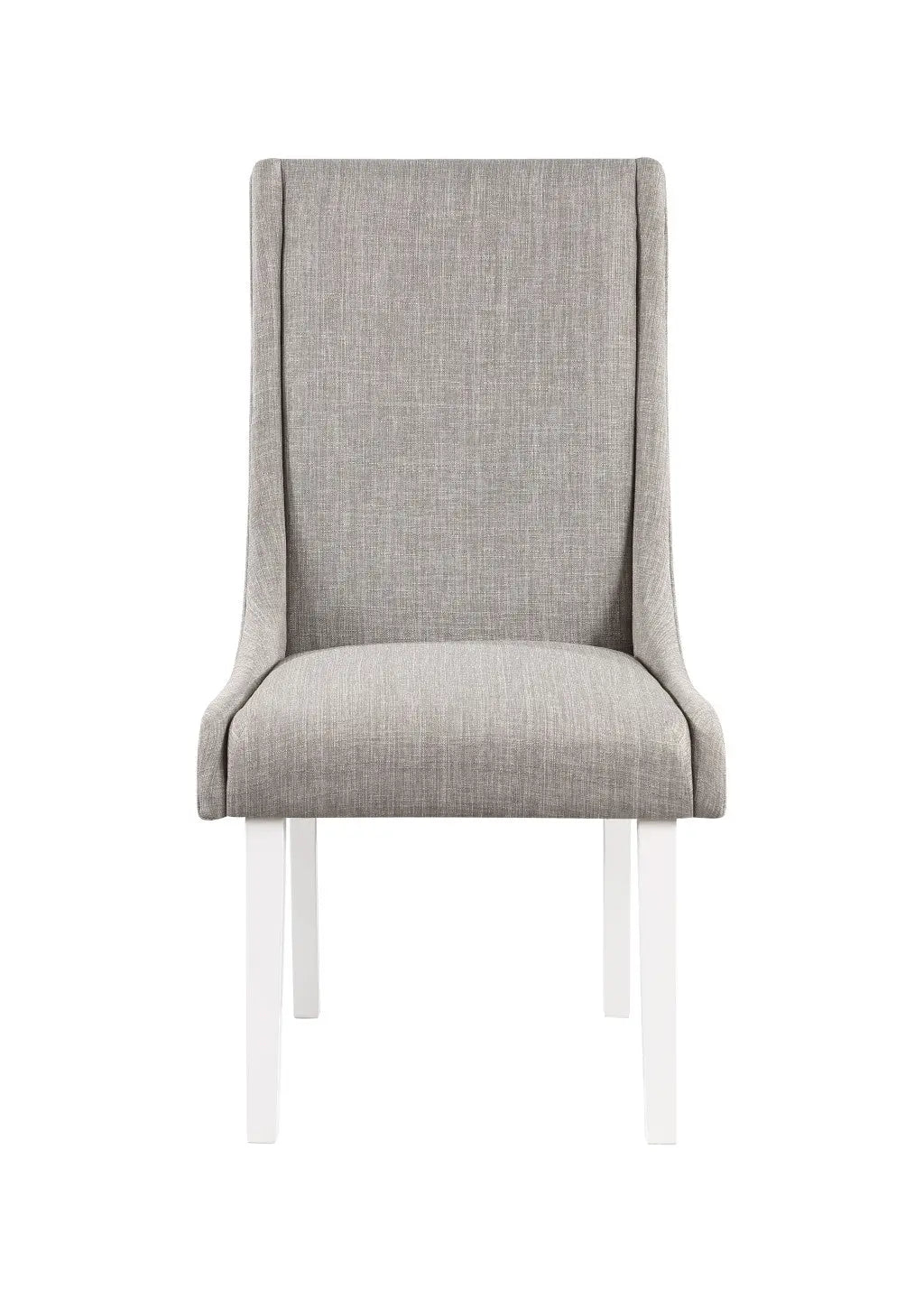 Set of Two Gray and White Linen Dining Side Chairs Homeroots Kitchen & Dining