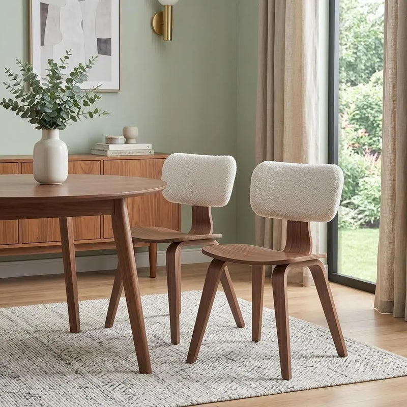 Set of Two Green and Brown Fabric Open Back Dining Side Chairs Homeroots Kitchen & Dining