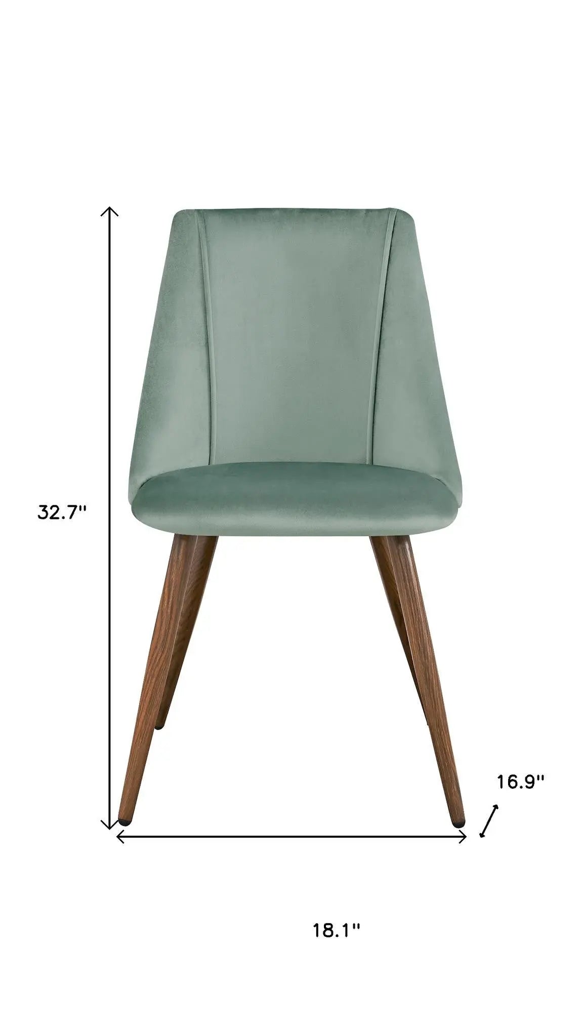 Set of Two Green and Brown Velvet and Steel Dining Side Chairs Homeroots Kitchen & Dining