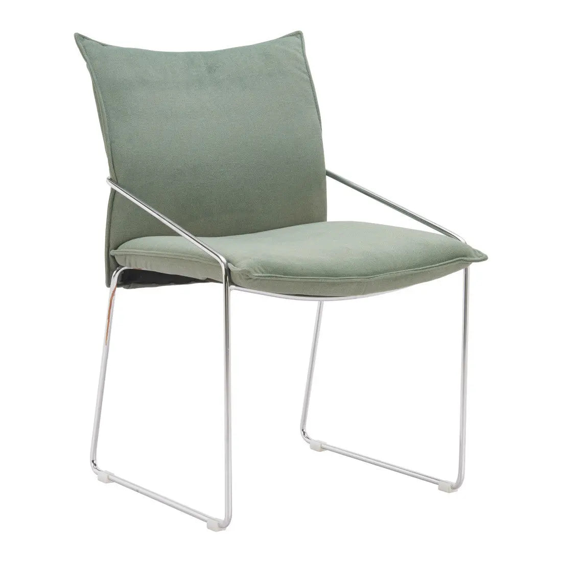 Set of Two Green and Silver Upholstered Dining Arm Chairs Homeroots Kitchen & Dining