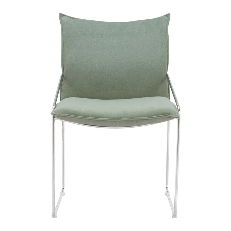 Set of Two Green and Silver Upholstered Dining Arm Chairs Homeroots Kitchen & Dining
