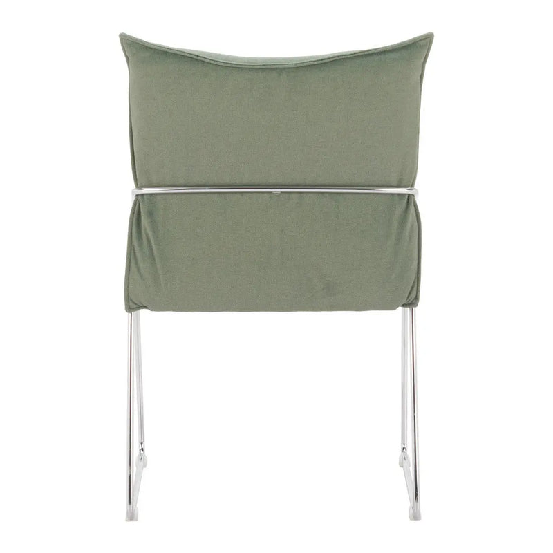 Set of Two Green and Silver Upholstered Dining Arm Chairs Homeroots Kitchen & Dining