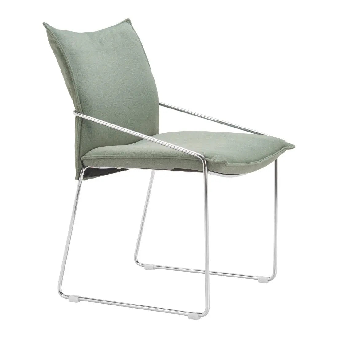 Set of Two Green and Silver Upholstered Dining Arm Chairs Homeroots Kitchen & Dining