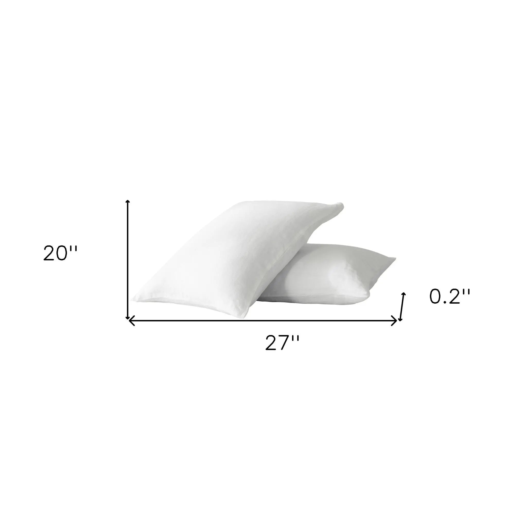 Set of Two Ivory Linen Pillowcases Homeroots Bed & Bath