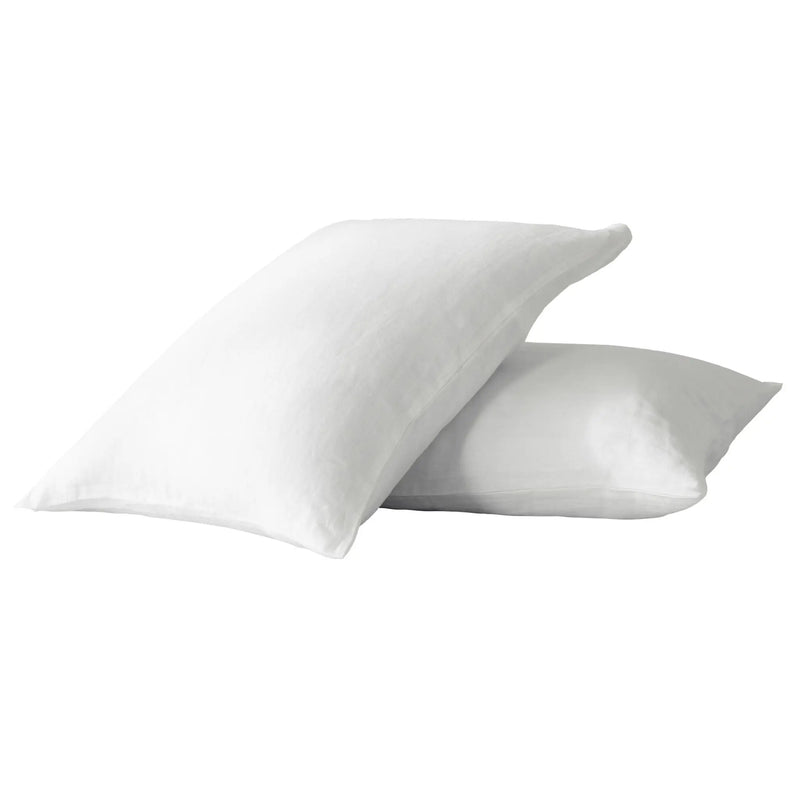 Set of Two Ivory Linen Pillowcases Homeroots Bed & Bath