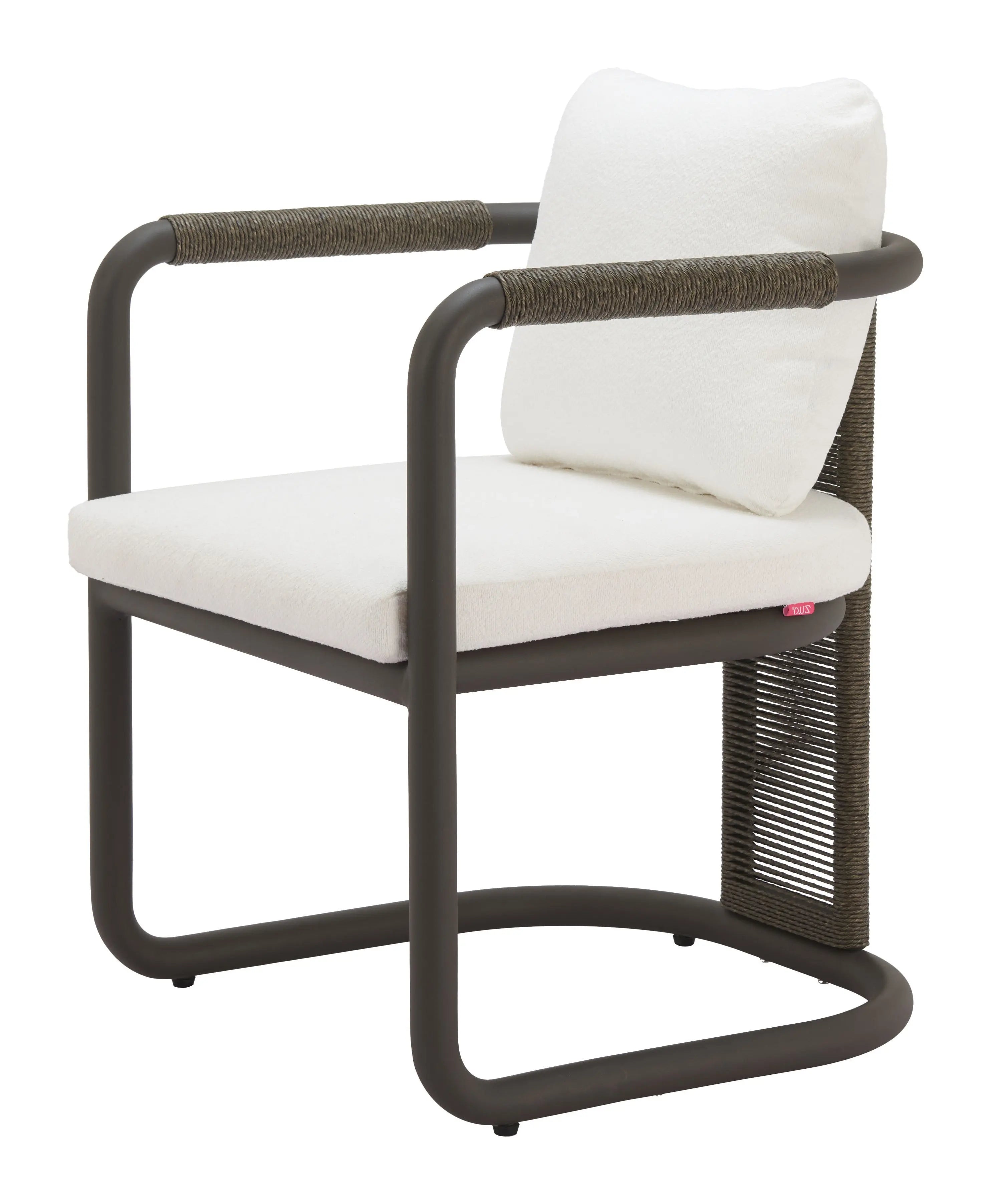 Set of Two Ivory and Black Slipcovered Upholstery Dining Arm Chairs Homeroots Kitchen & Dining