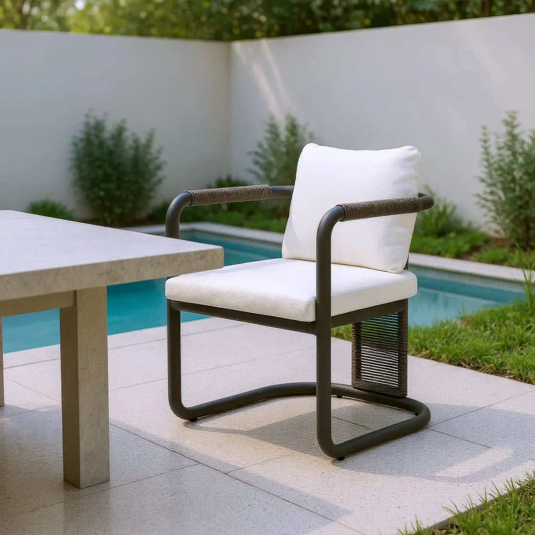 Set of Two Ivory and Black Slipcovered Upholstery Dining Arm Chairs Homeroots Kitchen & Dining