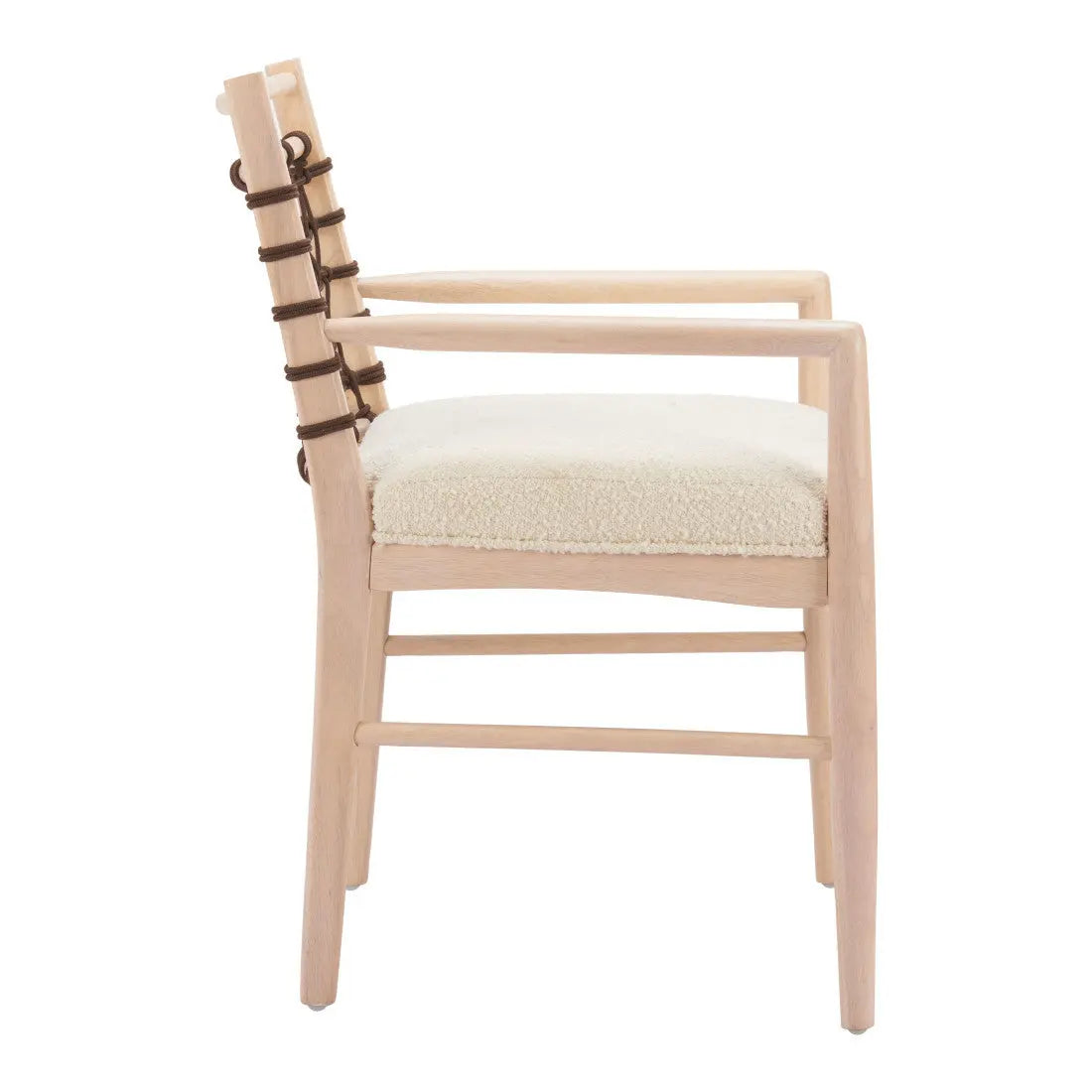 Set of Two Ivory and White Upholstered Open Back Dining Arm Chairs Homeroots Kitchen & Dining