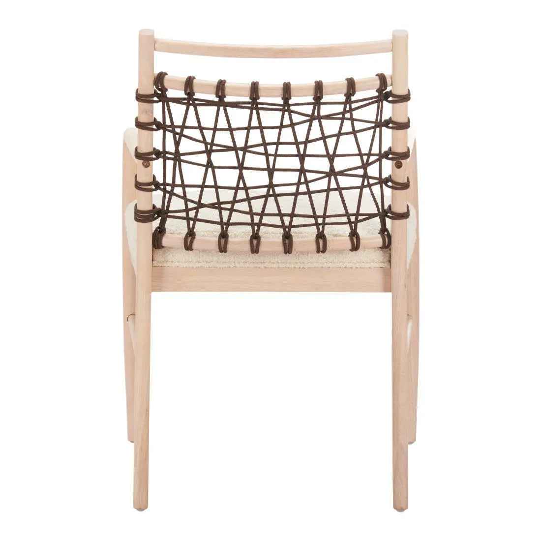 Set of Two Ivory and White Upholstered Open Back Dining Arm Chairs Homeroots Kitchen & Dining
