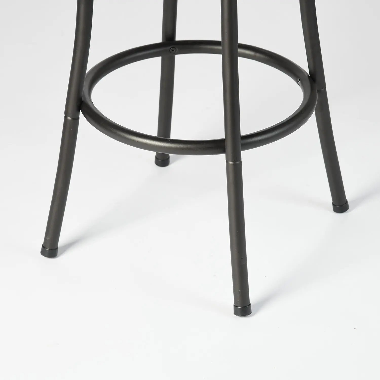 Set of Two Khaki and Black Suede Faux Leather and Iron Low Back Adjustable Height Swivel Bar Chairs Homeroots Living Room