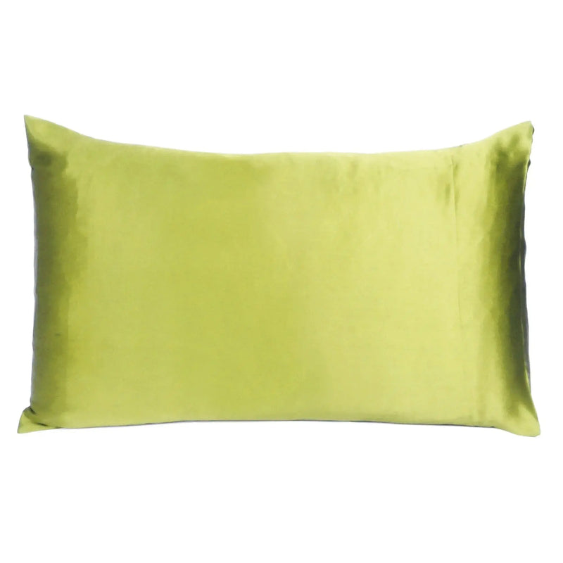 Set of Two Lemongrass Dreamy Silk Satin Queen Pillowcases Homeroots Bed & Bath