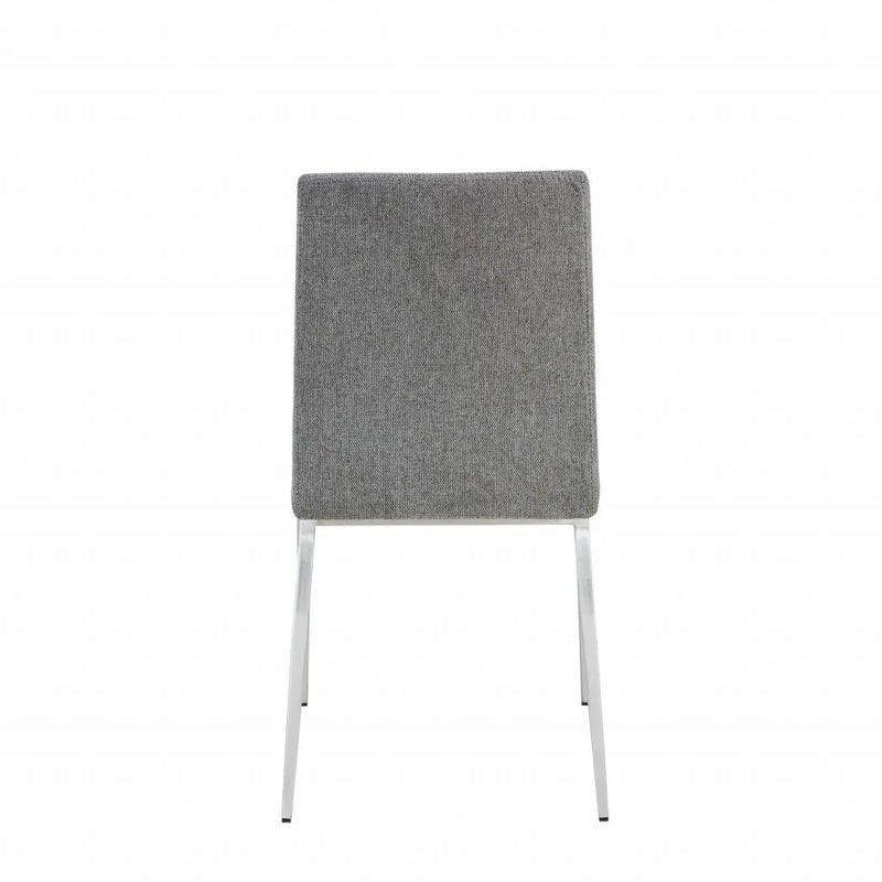 Set of Two Light Brown and Gray Stainless Steel Chairs Homeroots Kitchen & Dining