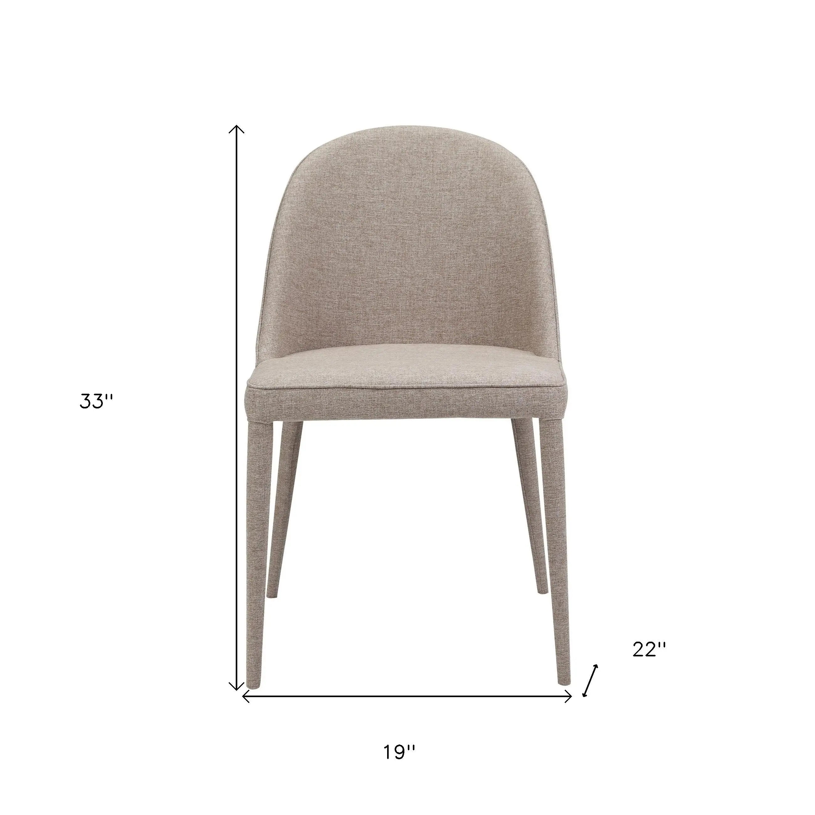 Set of Two Light Gray Fabric Dining Side Chairs Homeroots Kitchen & Dining