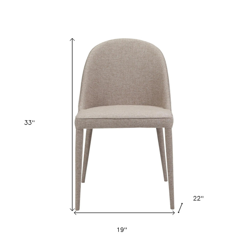Set of Two Light Gray Fabric Dining Side Chairs Homeroots Kitchen & Dining