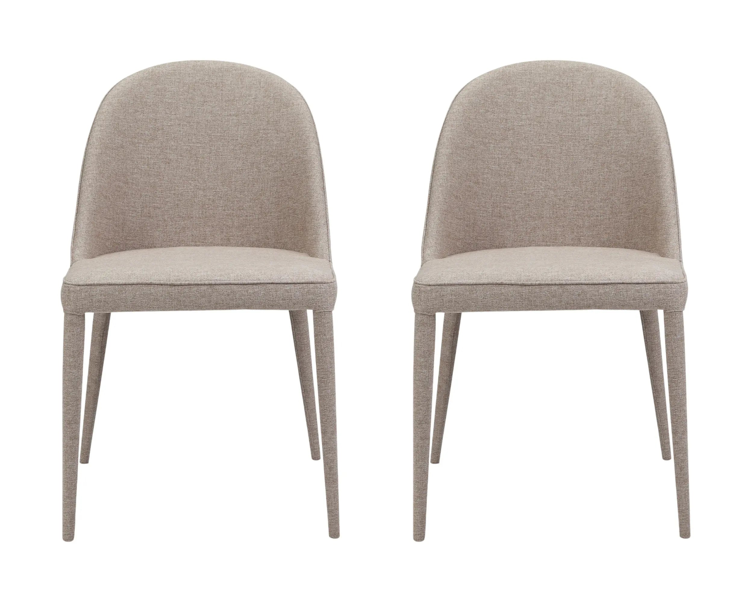 Set of Two Light Gray Fabric Dining Side Chairs Homeroots Kitchen & Dining