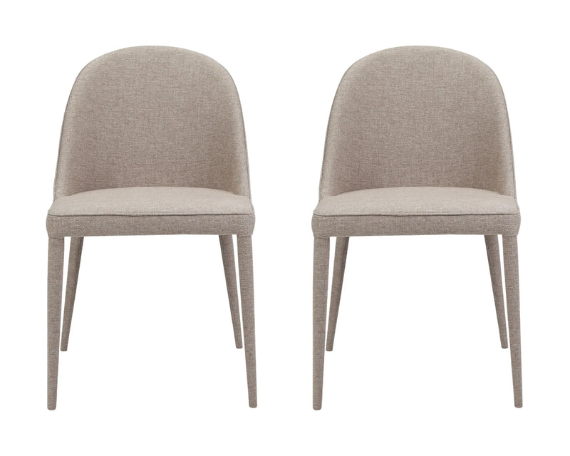 Set of Two Light Gray Fabric Dining Side Chairs Homeroots Kitchen & Dining