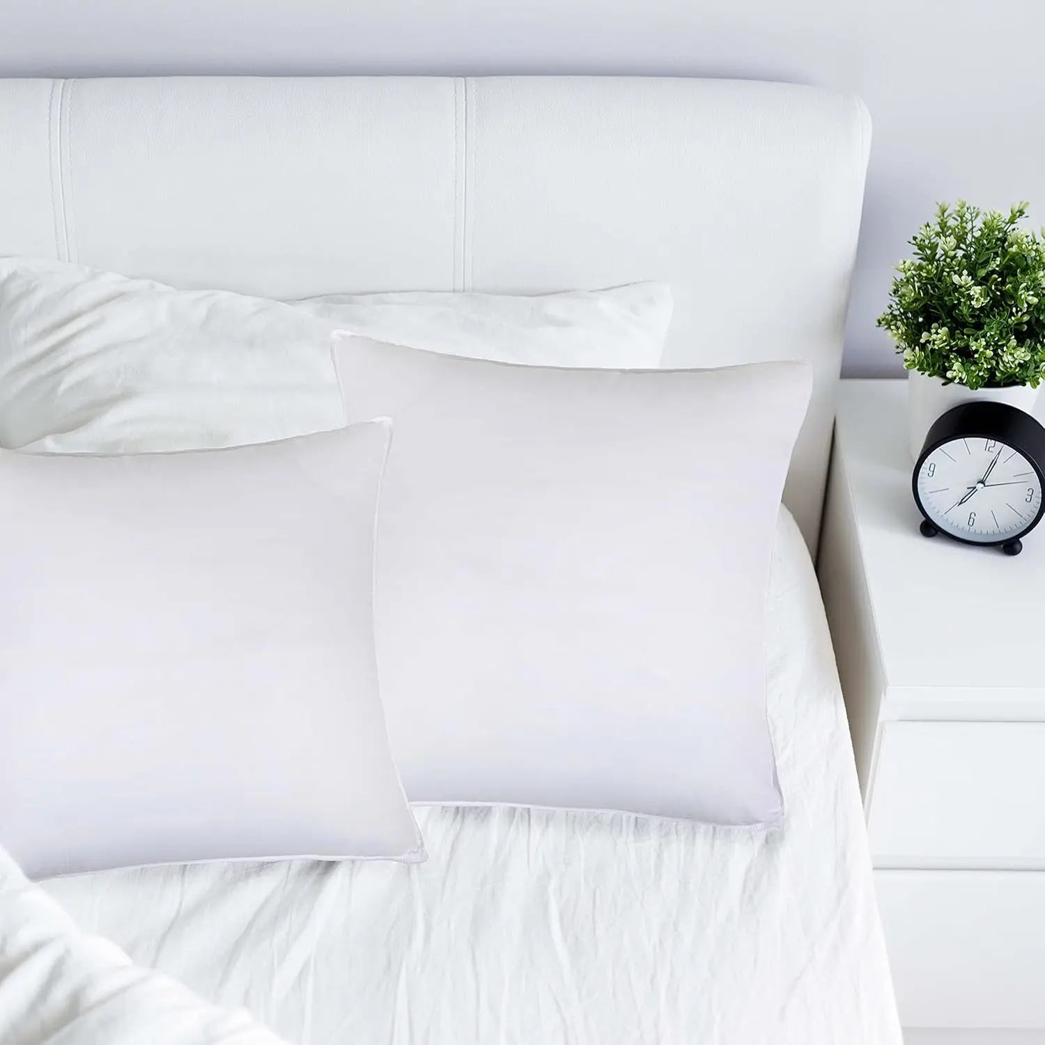 Set of Two Microfiber Down Alternative Medium Hypoallergenic European Size Bed Pillows Homeroots Bed & Bath
