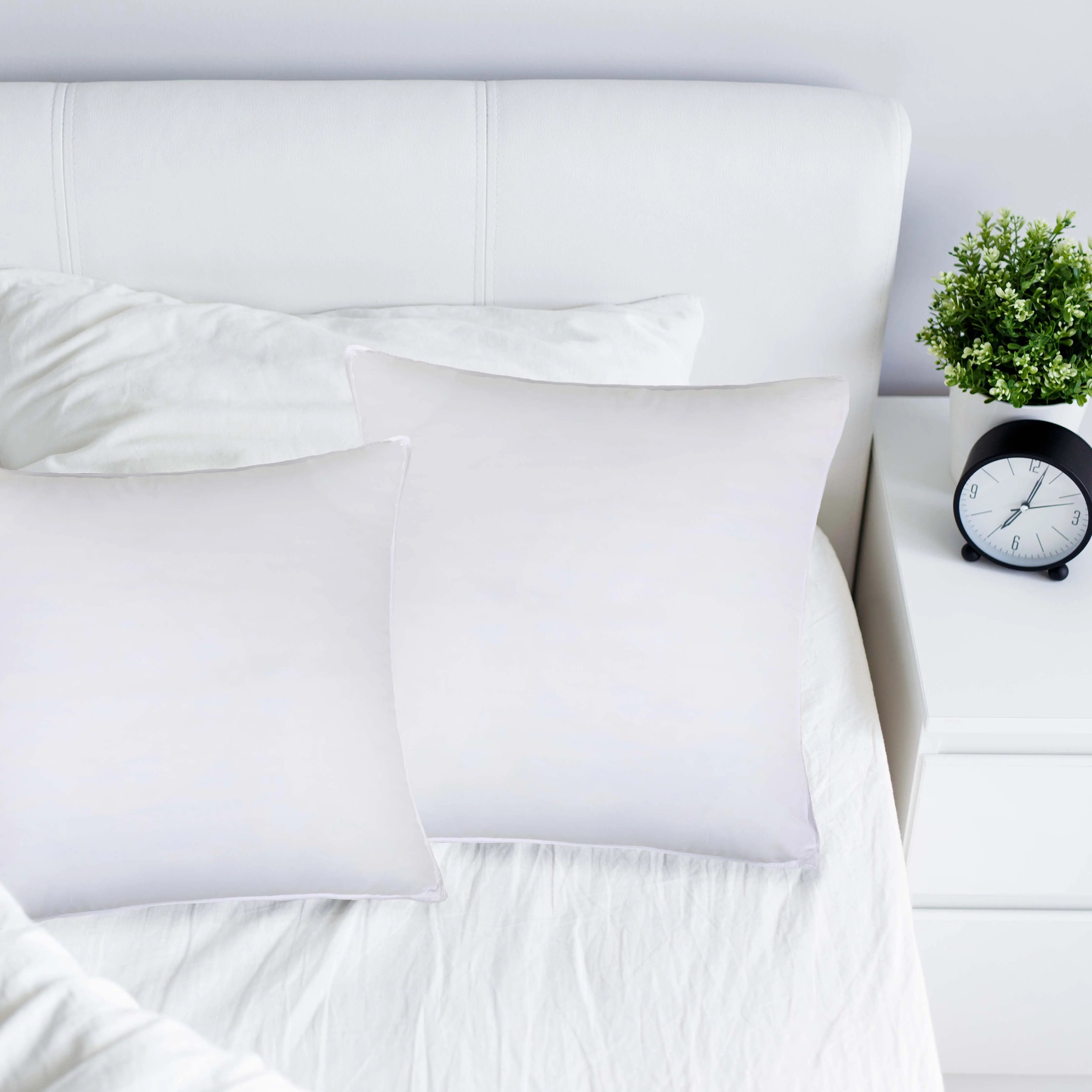 Set of Two Microfiber Down Alternative Medium Hypoallergenic European Size Bed Pillows Homeroots Bed & Bath