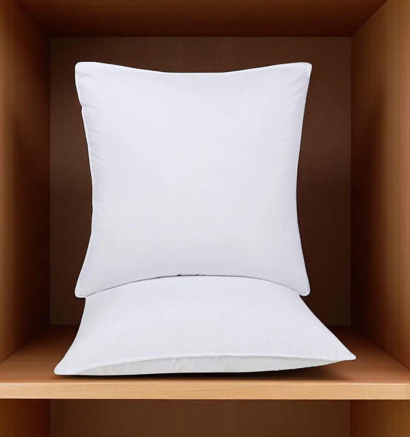 Set of Two Microfiber Down Alternative Medium Hypoallergenic European Size Bed Pillows Homeroots Bed & Bath