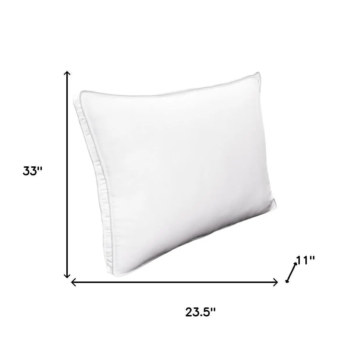 Set of Two Microfiber Down Alternative Medium Hypoallergenic Queen Size Bed Pillows Homeroots Bed & Bath