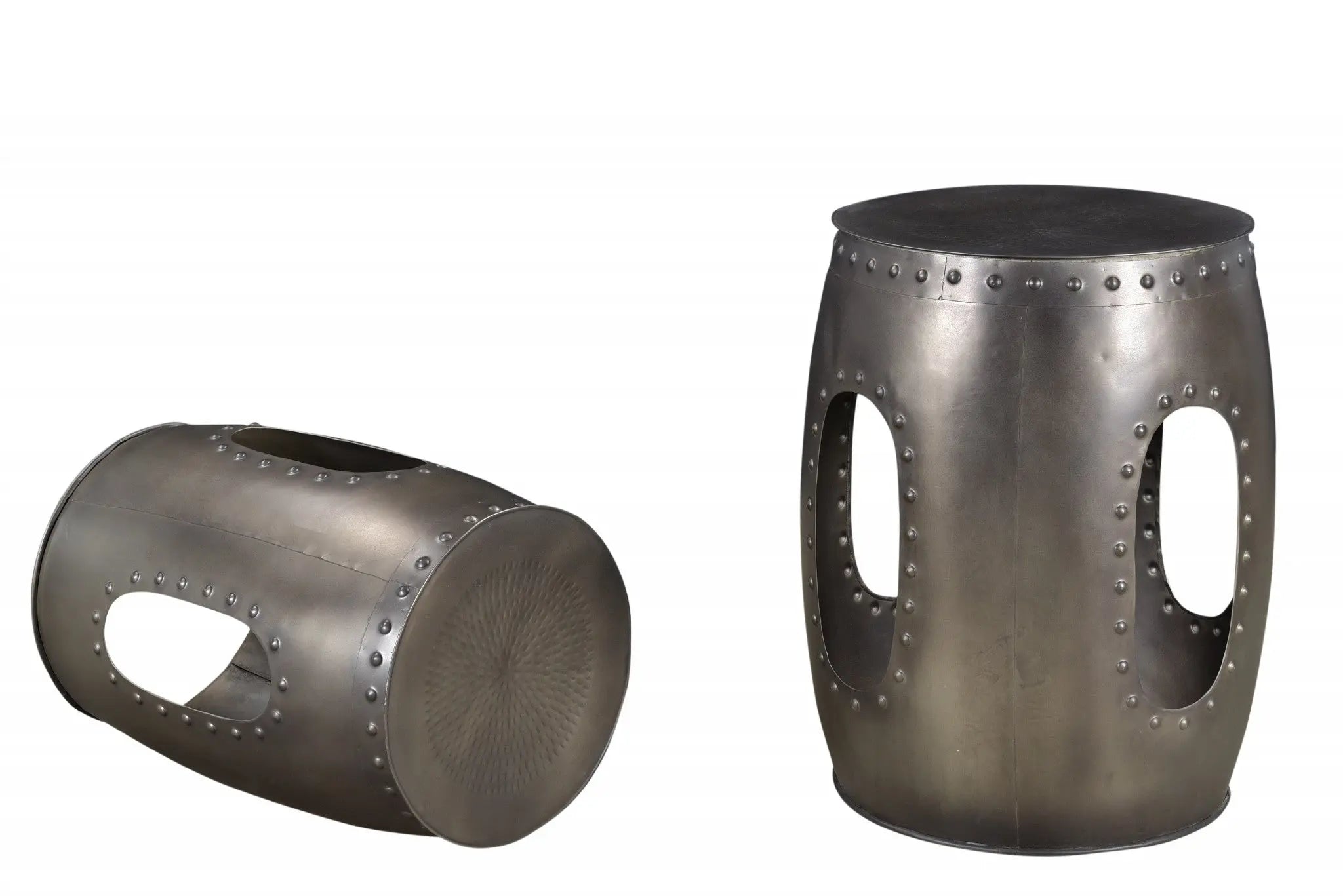 20" Nickel Iron Round End Table - GreatEagleInc