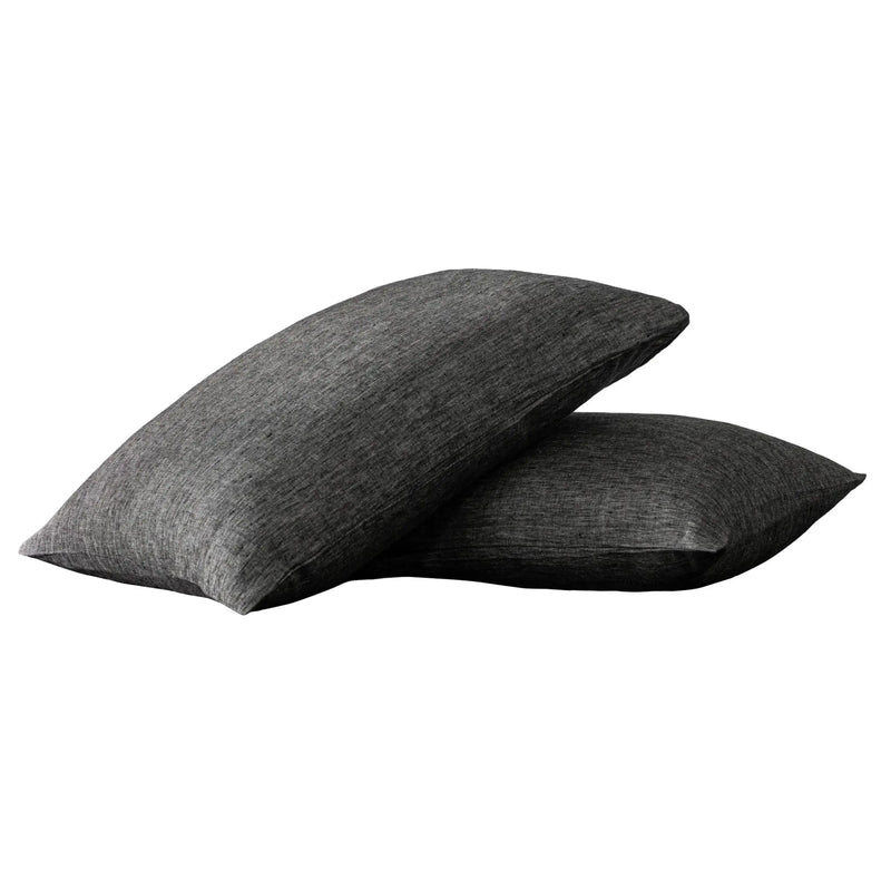 Set of Two Onyx Linen Pillowcases Homeroots Bed & Bath