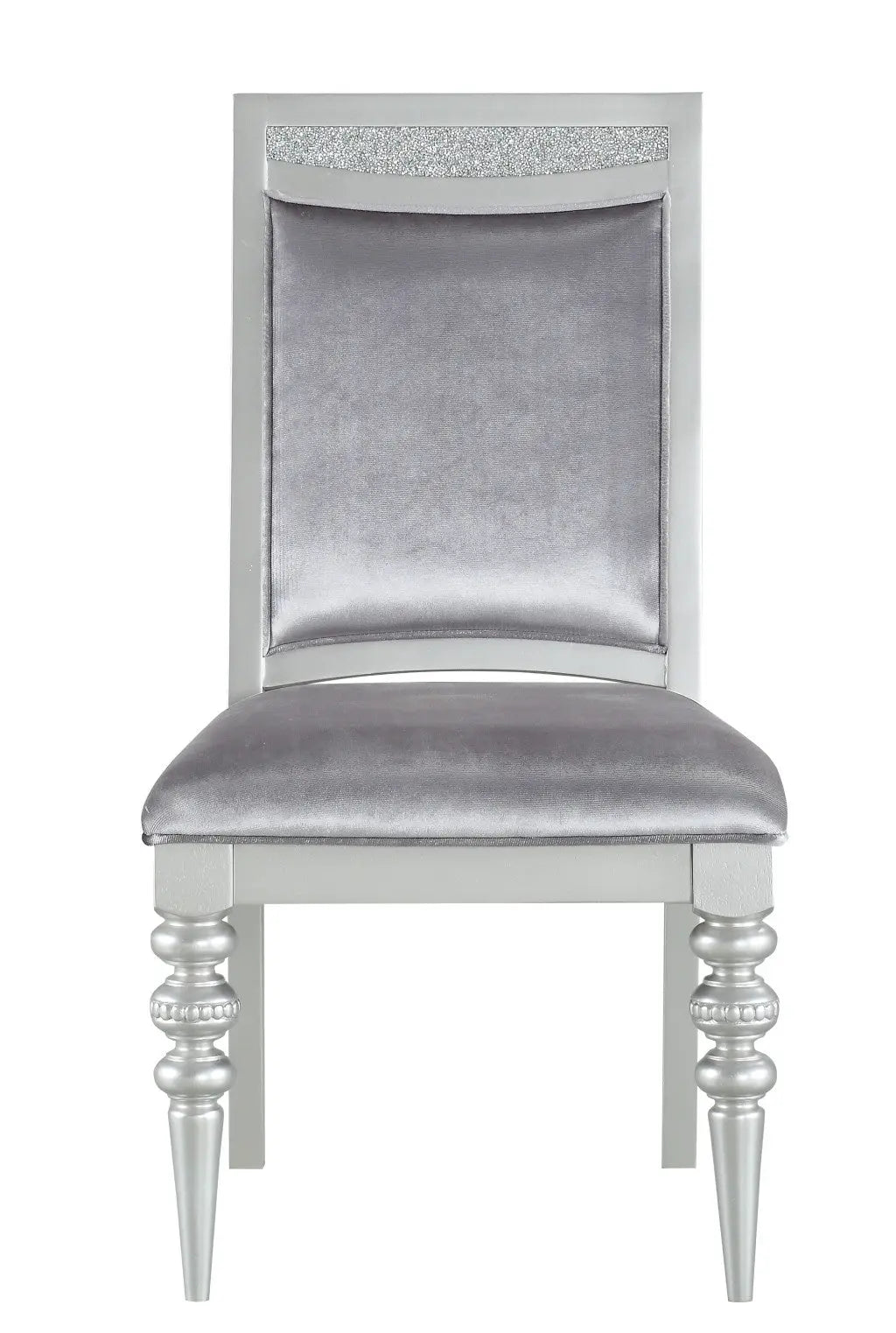 Set of Two Platinum Fabric Dining Side Chairs Homeroots Kitchen & Dining