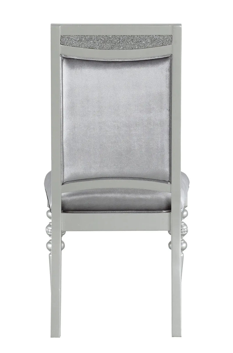 Set of Two Platinum Fabric Dining Side Chairs Homeroots Kitchen & Dining