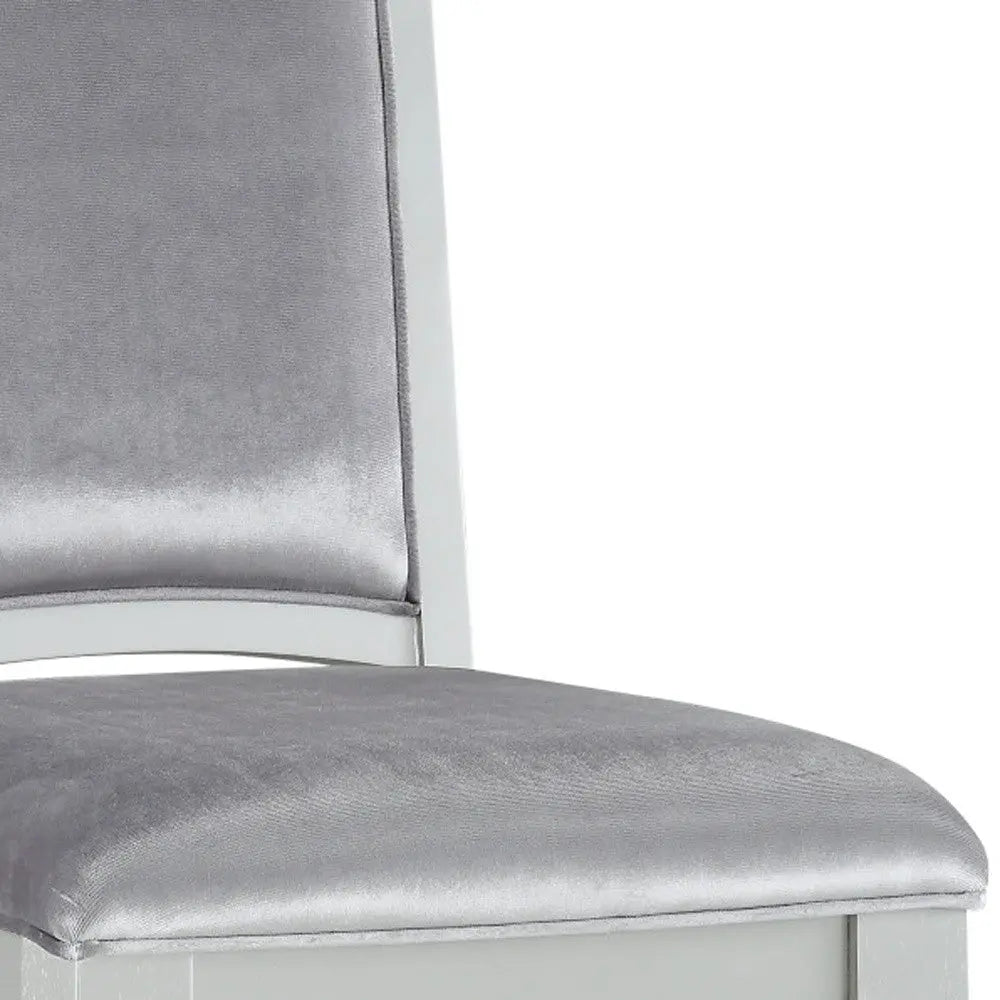 Set of Two Platinum Fabric Dining Side Chairs Homeroots Kitchen & Dining