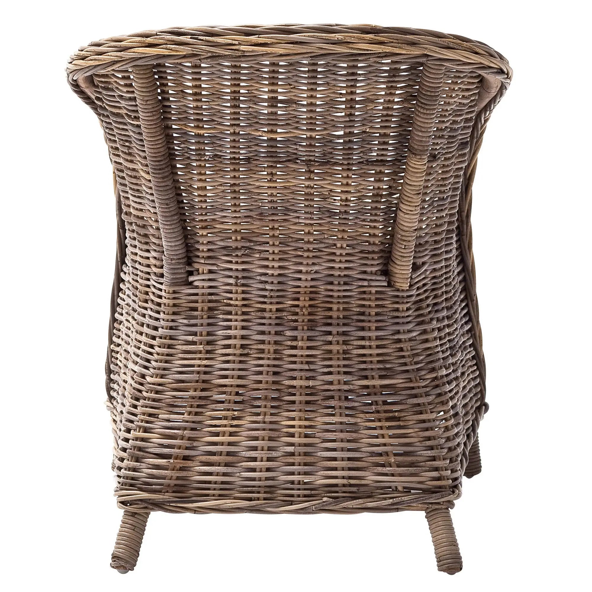 Set of Two Round Wicker Club Armchairs with Seat Cushion Homeroots Kitchen & Dining