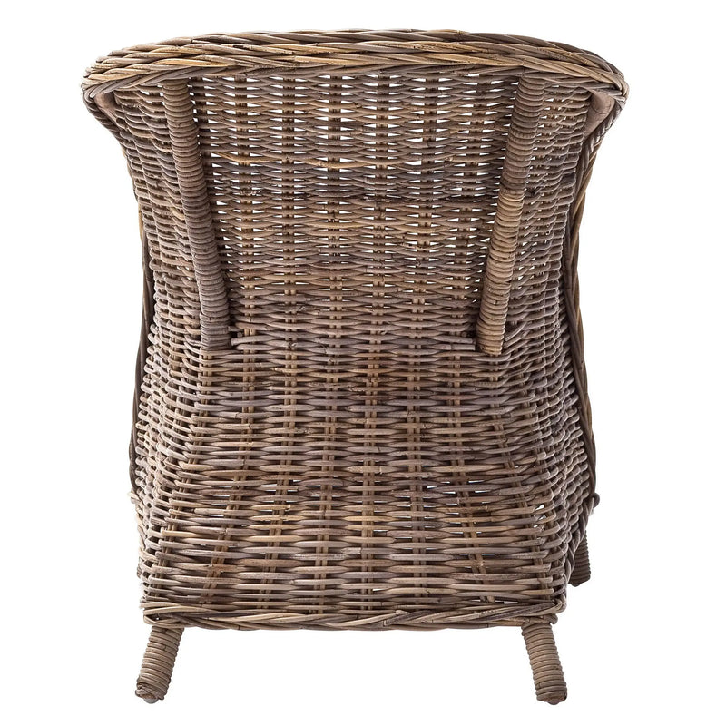 Set of Two Round Wicker Club Armchairs with Seat Cushion Homeroots Kitchen & Dining