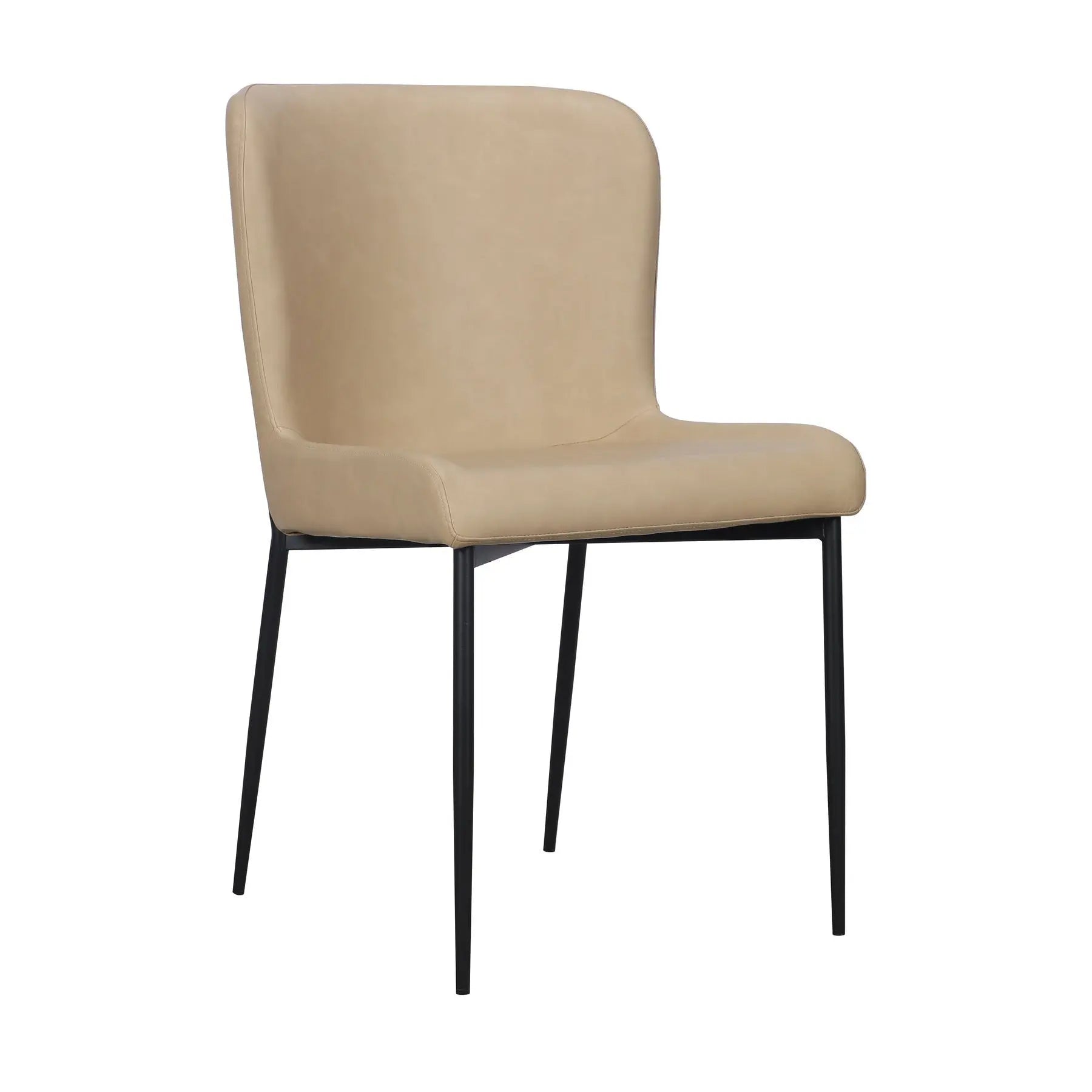 Set of Two Sand Faux Leather Dining Side Chairs Homeroots Kitchen & Dining