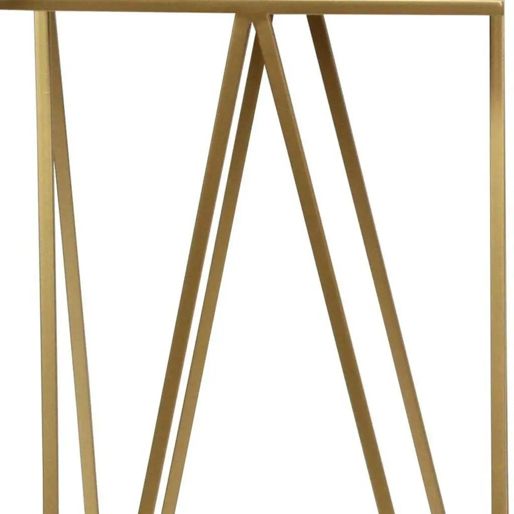 Set of Two Silver and Gold Mirrored Mirrored Glass and Steel Square Frame Nested Tables Homeroots Living Room