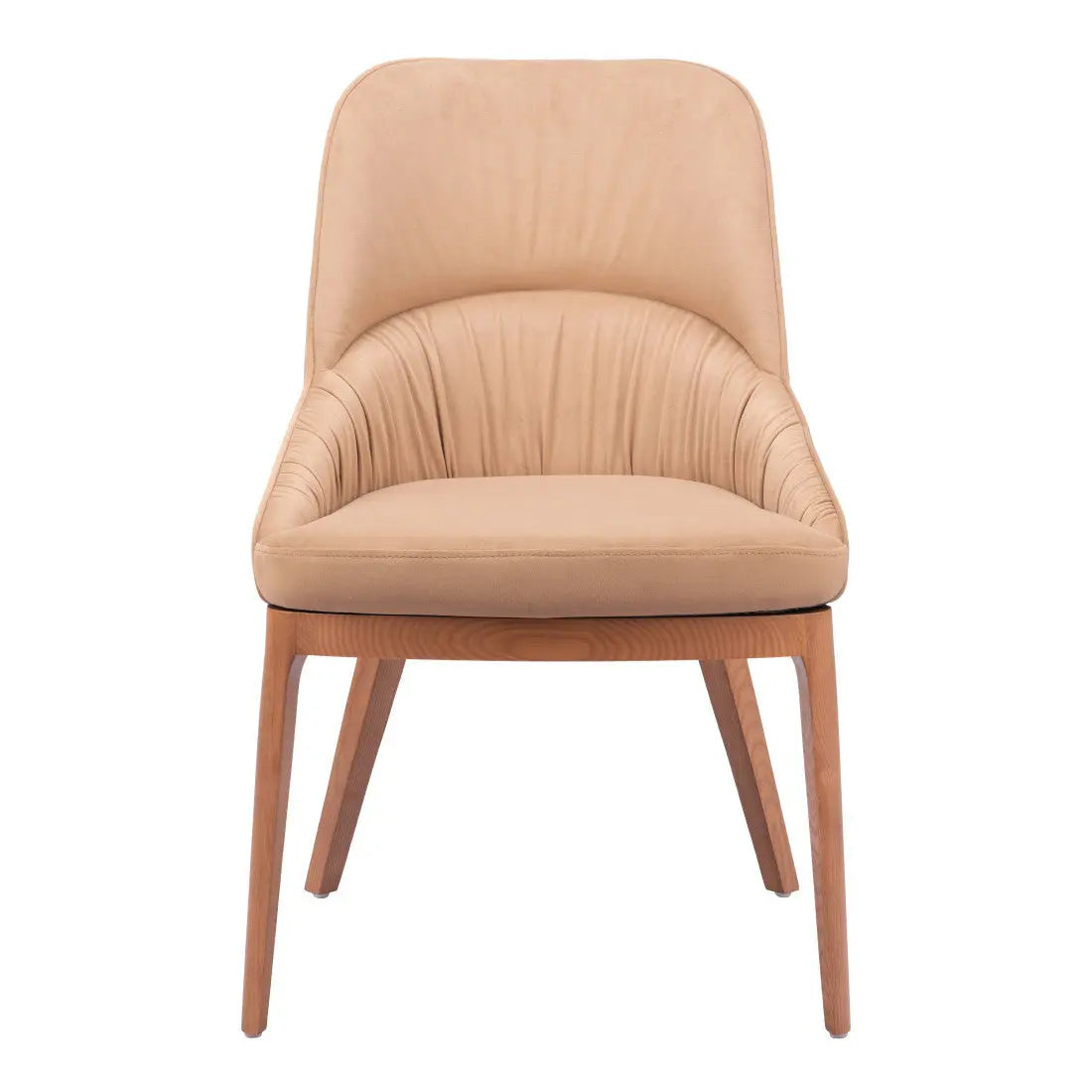 Set of Two Tan and Brown Upholstery Dining Side Chairs Homeroots Kitchen & Dining