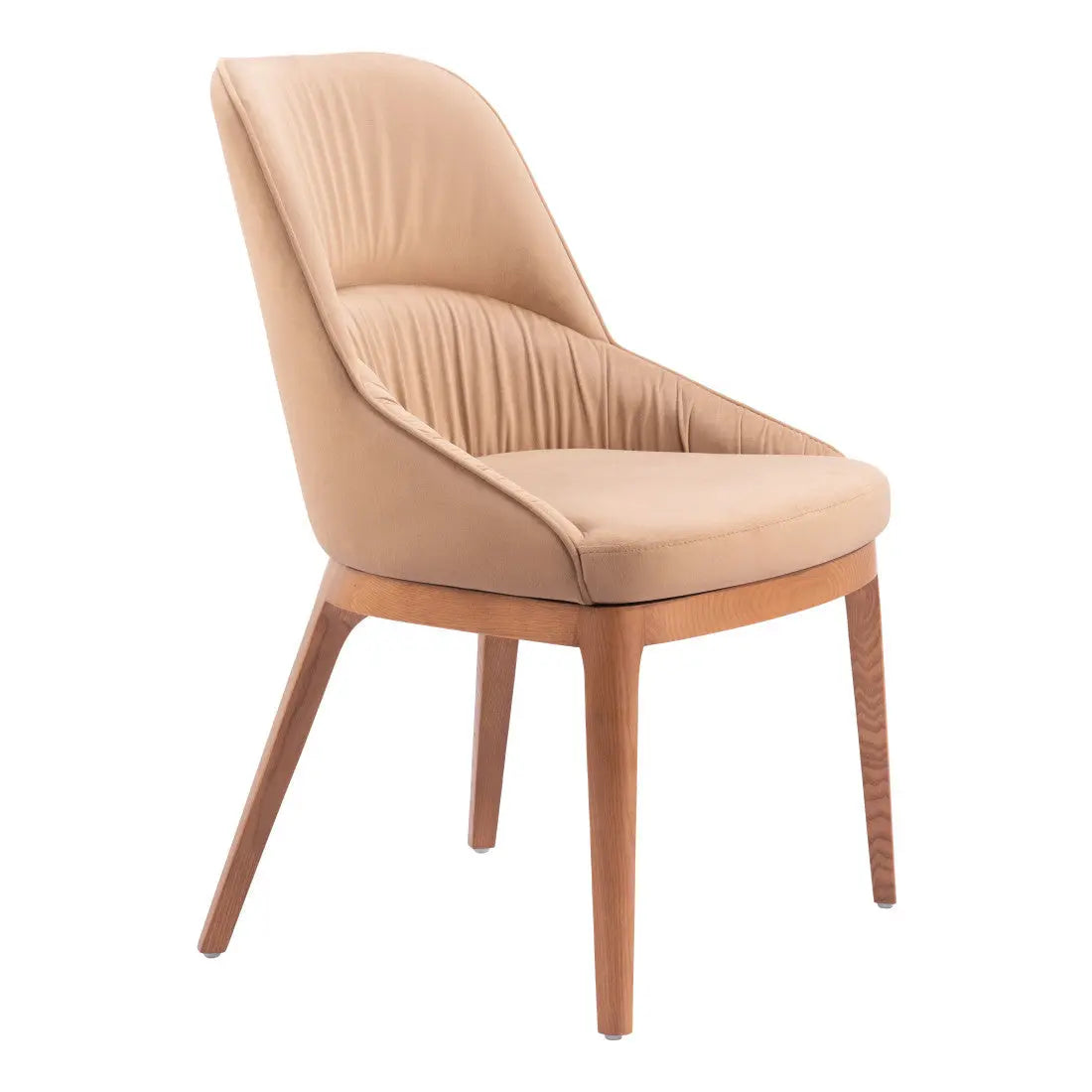 Set of Two Tan and Brown Upholstery Dining Side Chairs Homeroots Kitchen & Dining