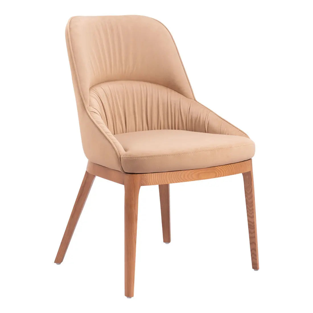 Set of Two Tan and Brown Upholstery Dining Side Chairs Homeroots Kitchen & Dining