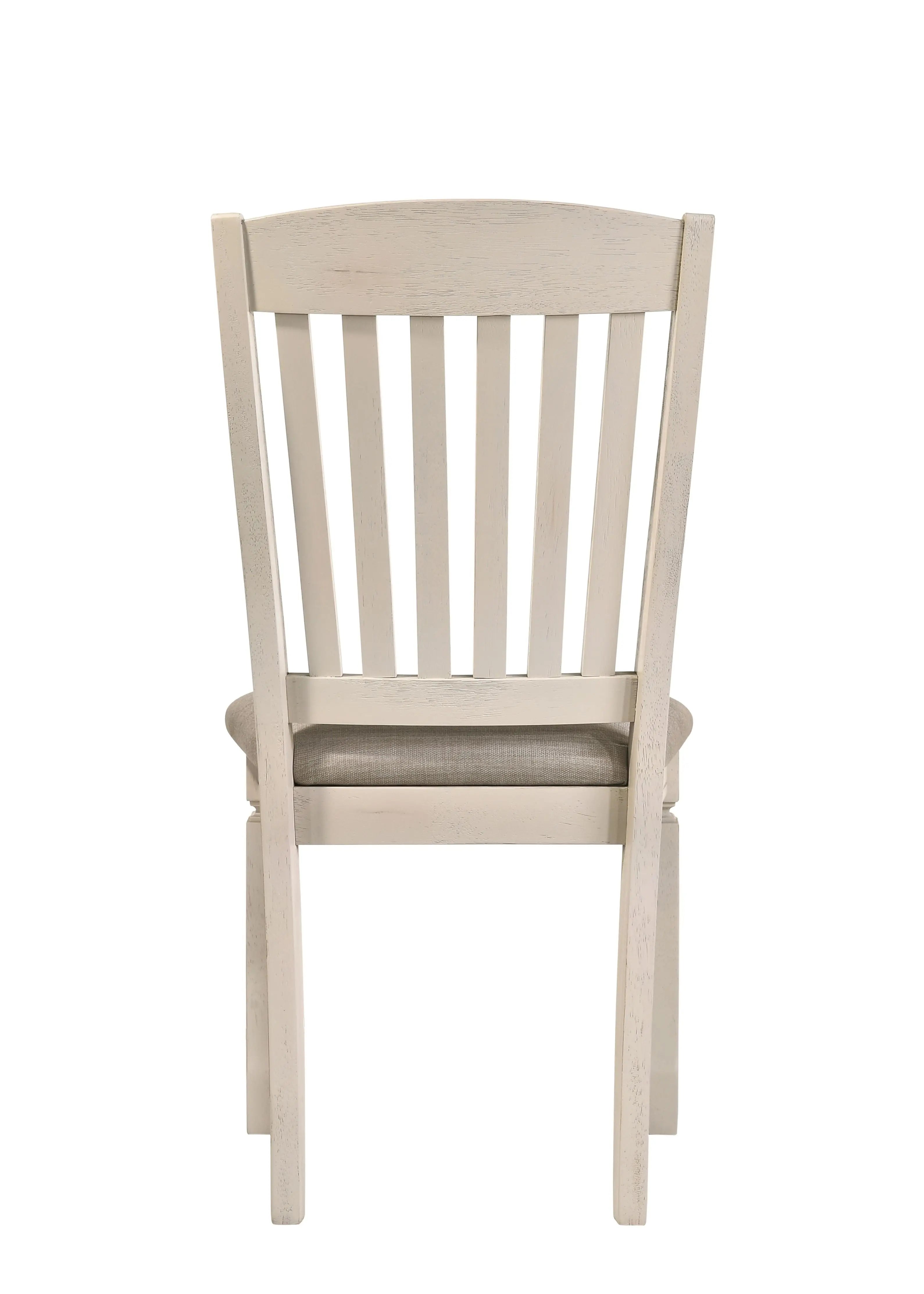 Set of Two Tan and Cream Fabric Slat Back Dining Side Chairs Homeroots Kitchen & Dining