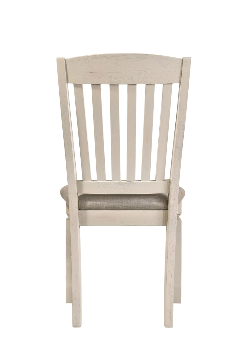 Set of Two Tan and Cream Fabric Slat Back Dining Side Chairs Homeroots Kitchen & Dining