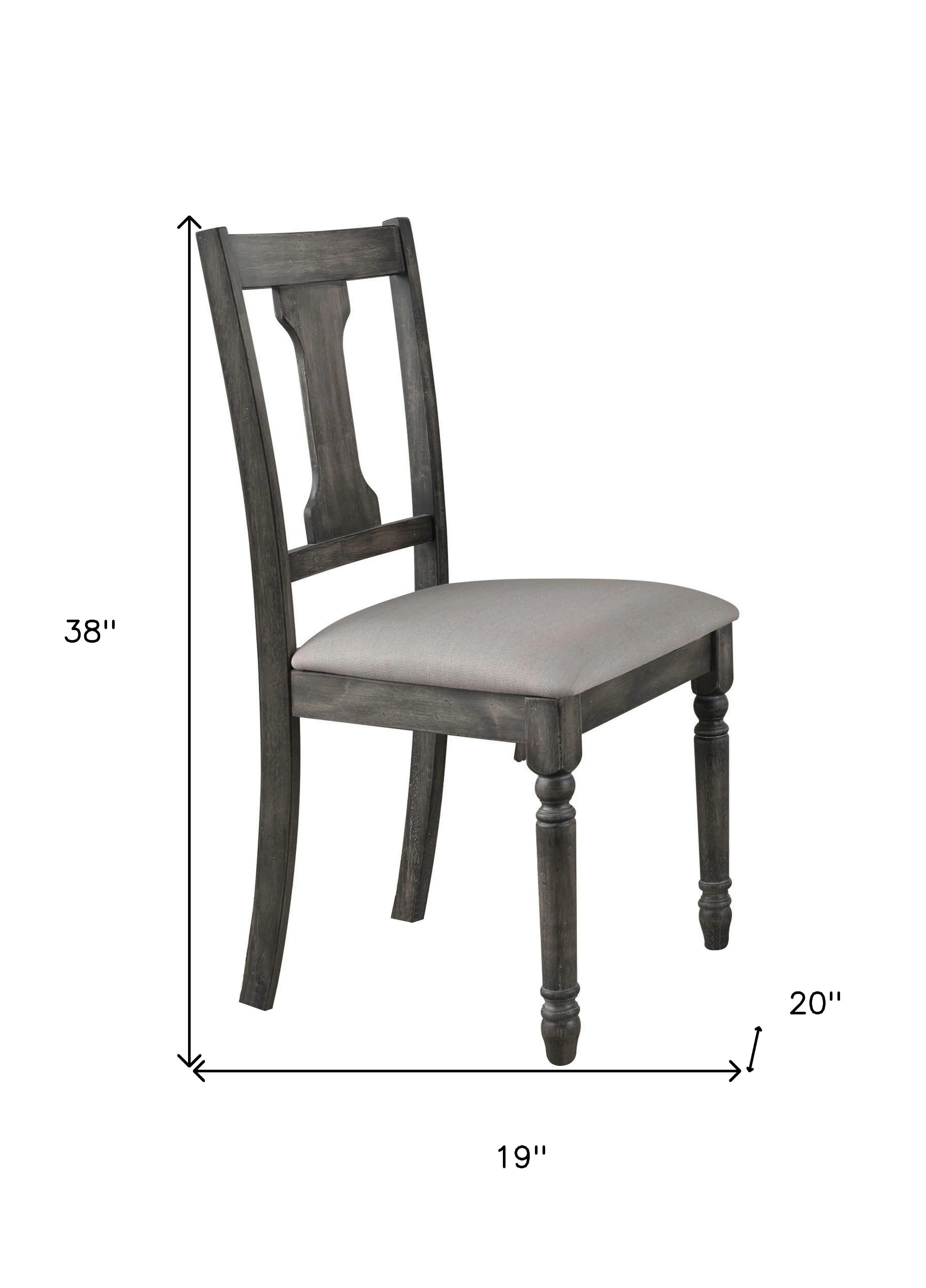 Set of Two Tan and Gray Linen Open Back Dining Side Chairs Homeroots Kitchen & Dining