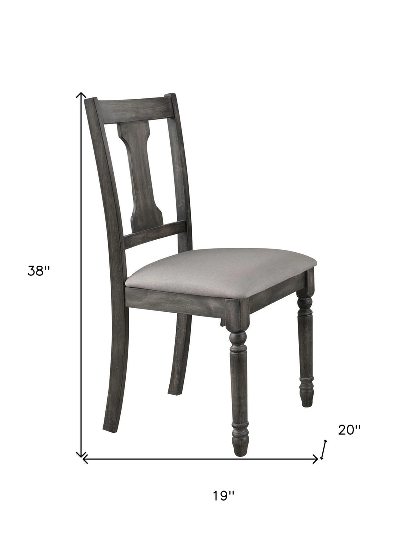 Set of Two Tan and Gray Linen Open Back Dining Side Chairs Homeroots Kitchen & Dining