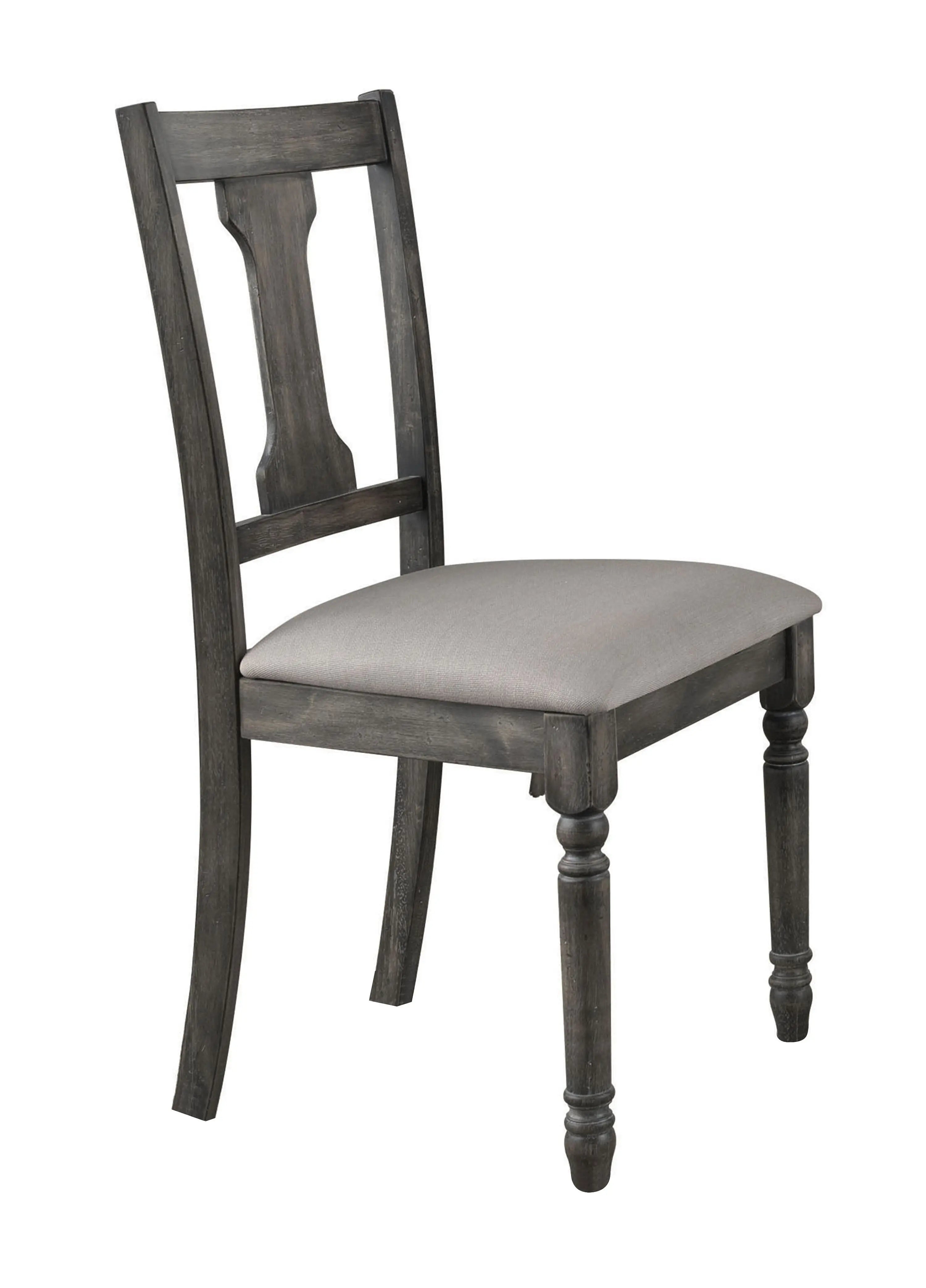 Set of Two Tan and Gray Linen Open Back Dining Side Chairs Homeroots Kitchen & Dining