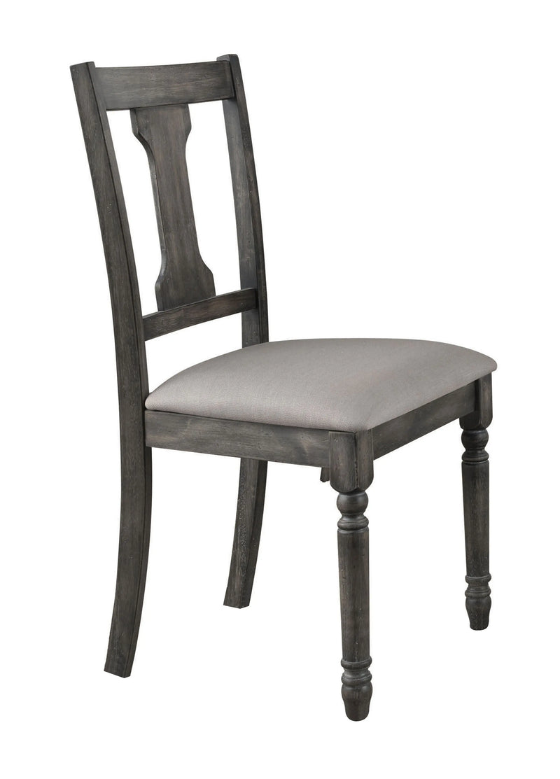Set of Two Tan and Gray Linen Open Back Dining Side Chairs Homeroots Kitchen & Dining